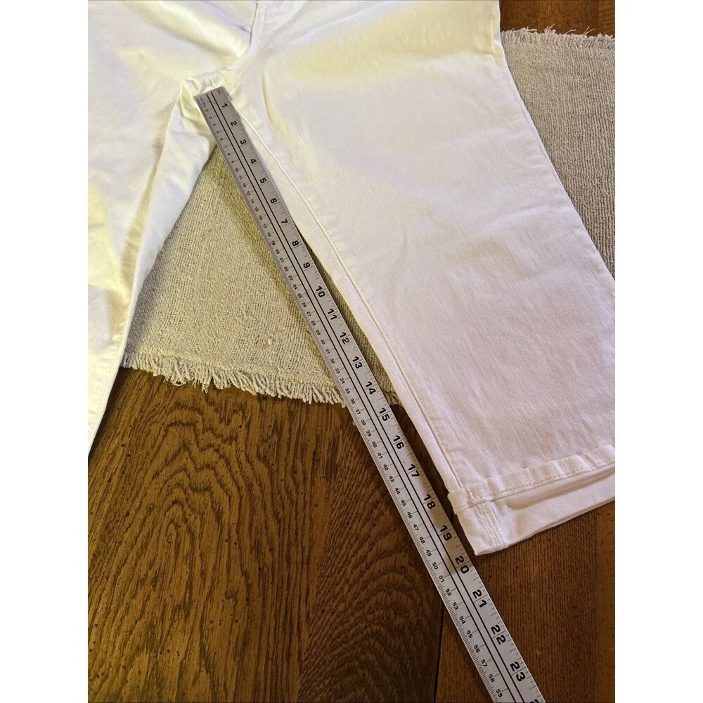 NYDJ Size 16 White Denim Jeans Marilyn Crop Lift Tuck Hi Rise Cuffed Stretch